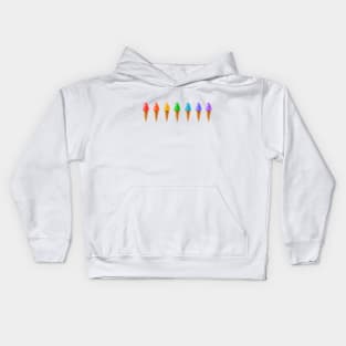 Rainbow Soft Serve Ice Cream Cones Kids Hoodie